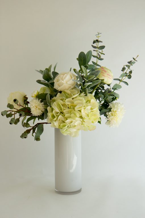Artificial Hydrangea Rose Dahlia tall vase arrangement