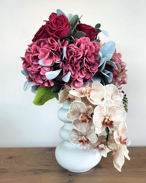 burgundy-artificial-flower-arrangement
