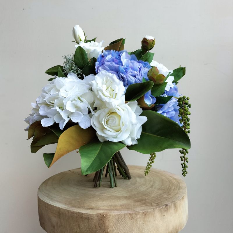 blue-white-artificial-flower-bouquet