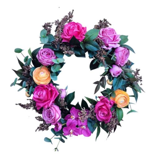 colourful-artificial-flower-wreath