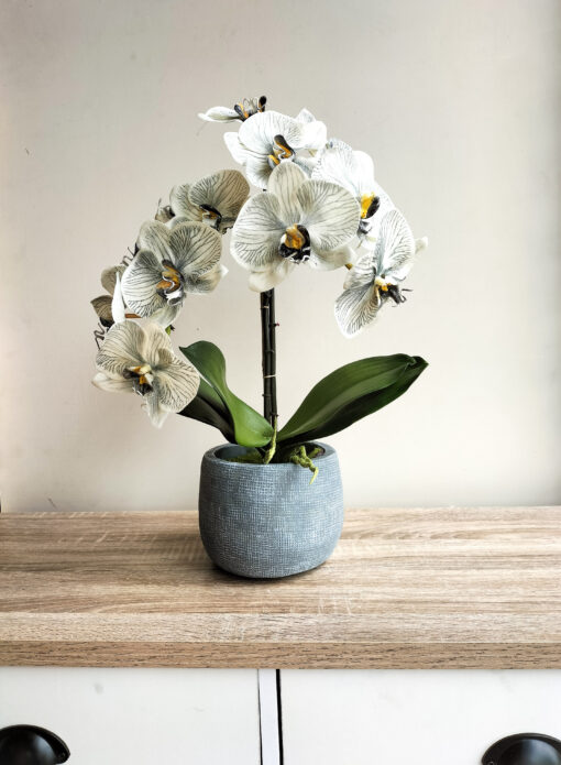 faux-neutral-orchid-arrangement