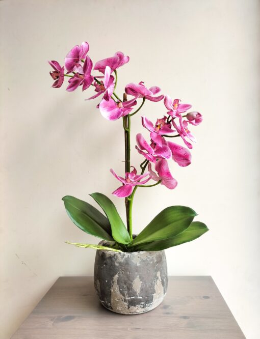 faux-hot-pink-orchid-arrangement