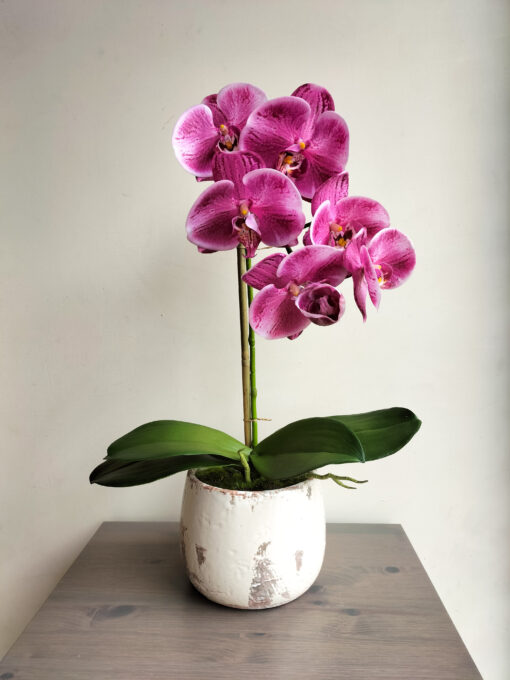 faux-pink-orchid-arrangement