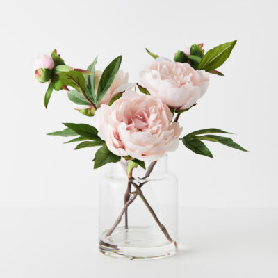 artificial-pale-pink-peony-arrangement-glass-vase